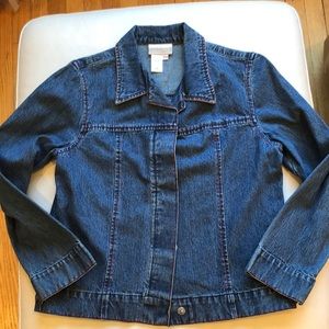Coldwater Creek jean jacket with red stitching